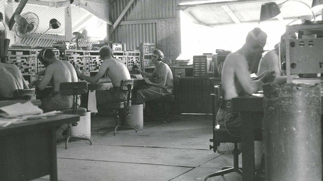 Operators on watch in set room Jan 1969. (The National Archives, HW 80/4) 