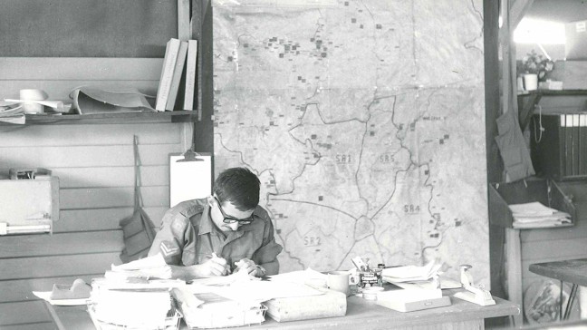 AUM 352 Cryptanalyst (CPL Kinsella) in processing room - Jan 1969