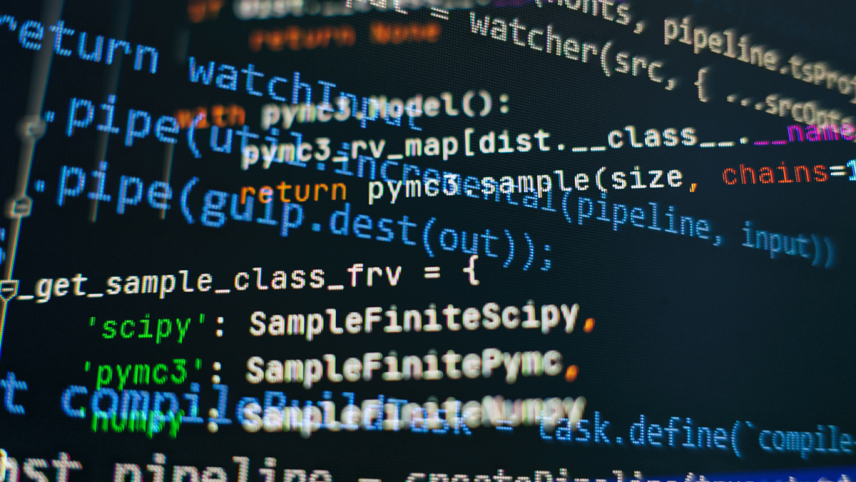 Screen with programming codes. 