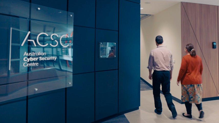 Entrance to Australian Cyber Security Centre. 