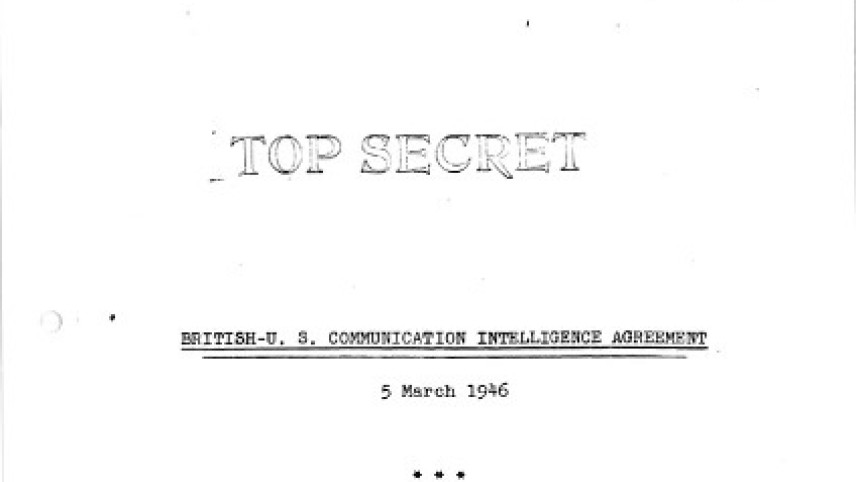 UKUSA Agreement Title Page, 05/03/1946. (The National Archives, HW 80/4)