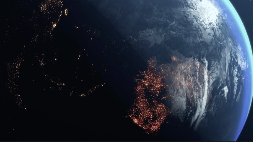 Satellite view of earth.