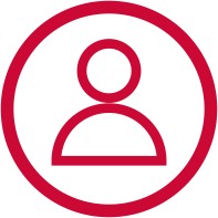 Icon of a person with red outline