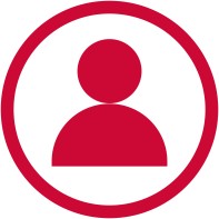 Icon of person solid red colour