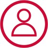 Icon of a person with red outline