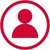 Icon of person solid red colour