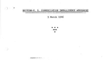 UKUSA Agreement Title Page